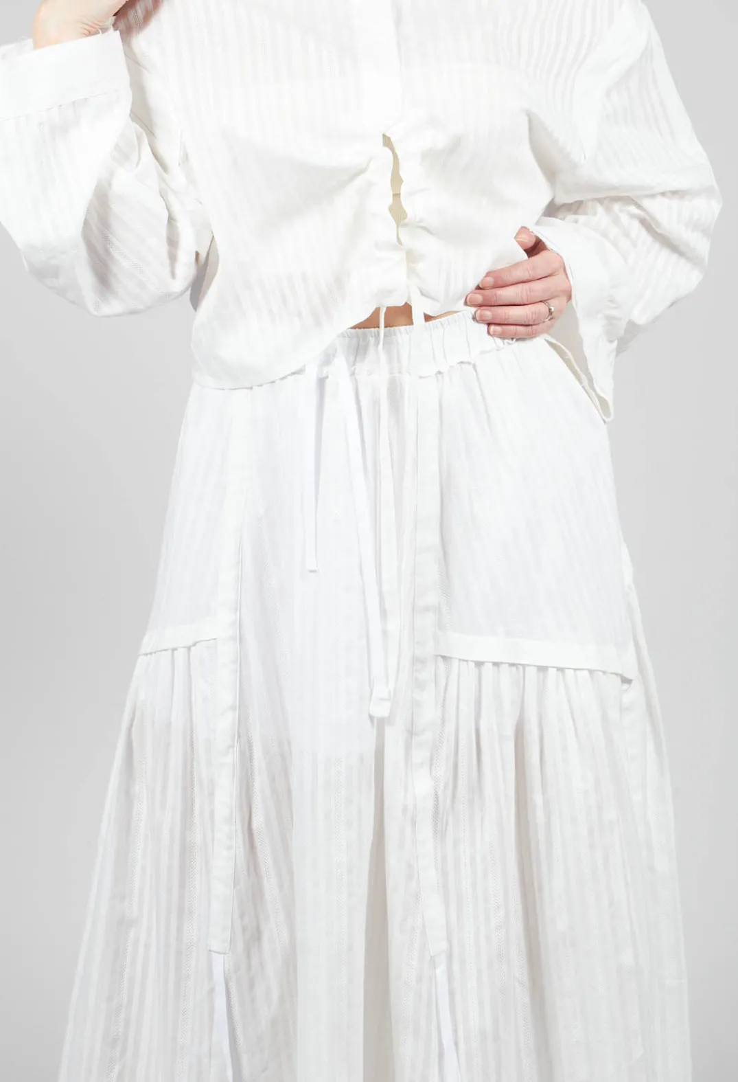 Isabel Benenato Skirts^Long Skirt in White
