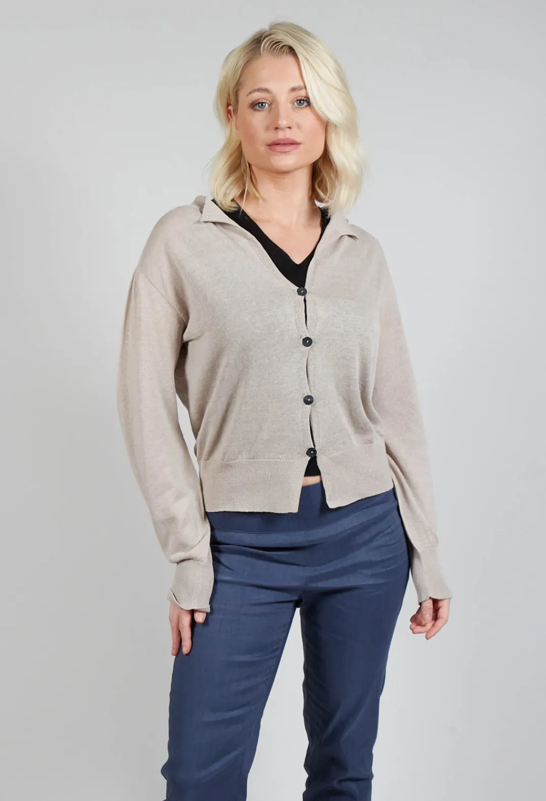 Sarah Pacini Cardigans^Long Sleeve Cardigan in Mastic