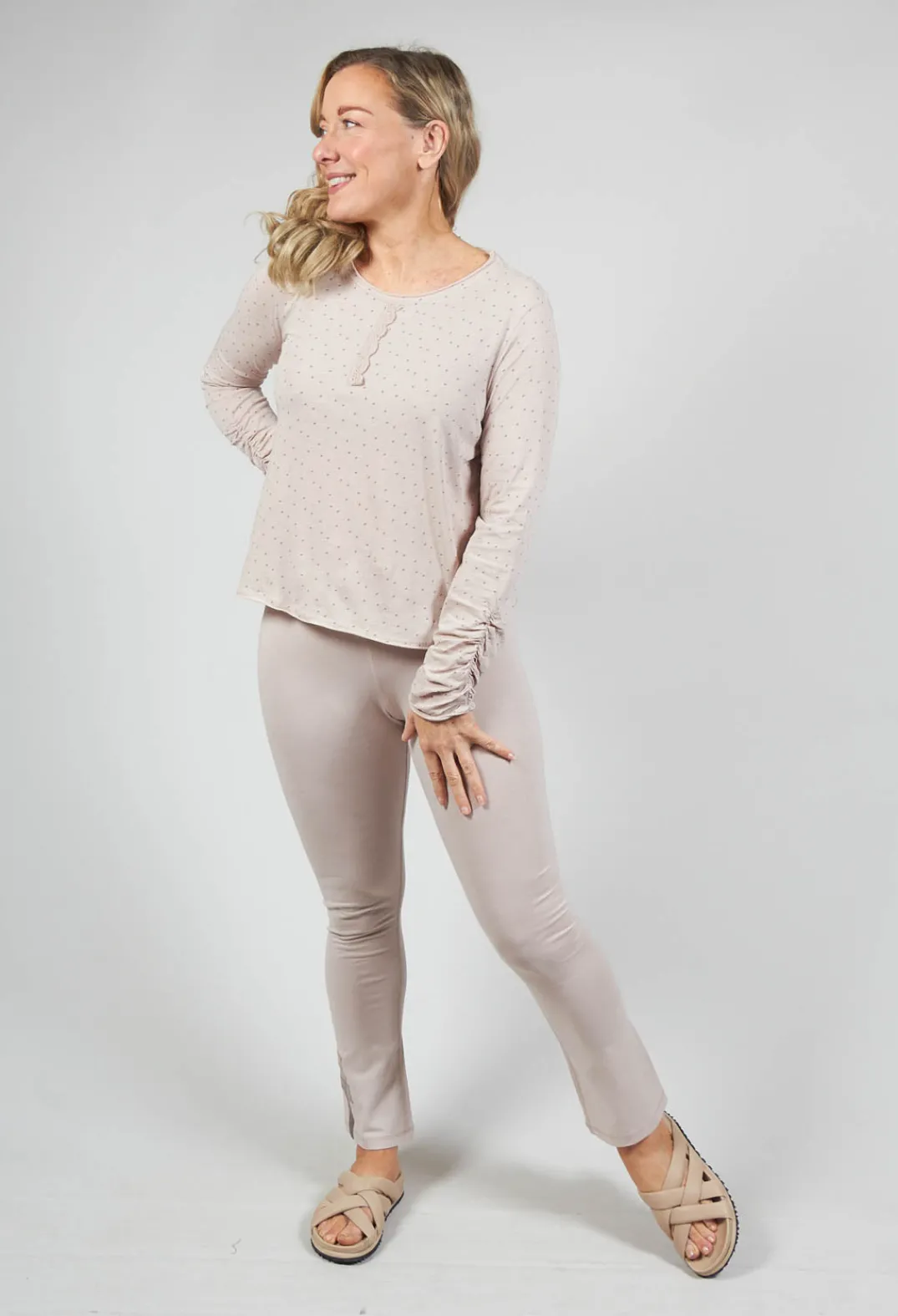 Ewa I Walla Shirts & Blouses^Long Sleeve Jersey Top in Dots