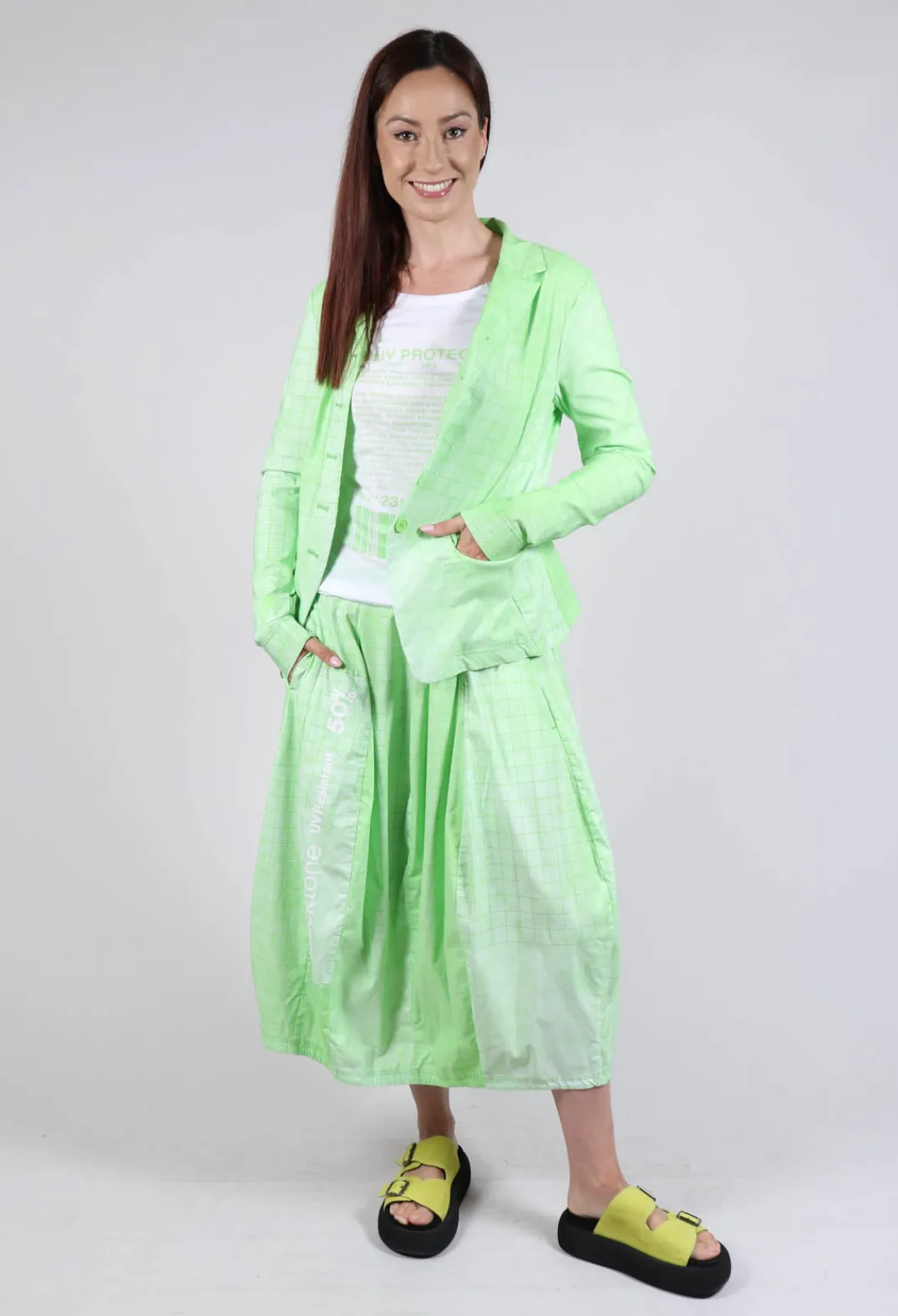 Rundholz Black Label Tops^Long Sleeve Jersey Top with Motif in Lime Print