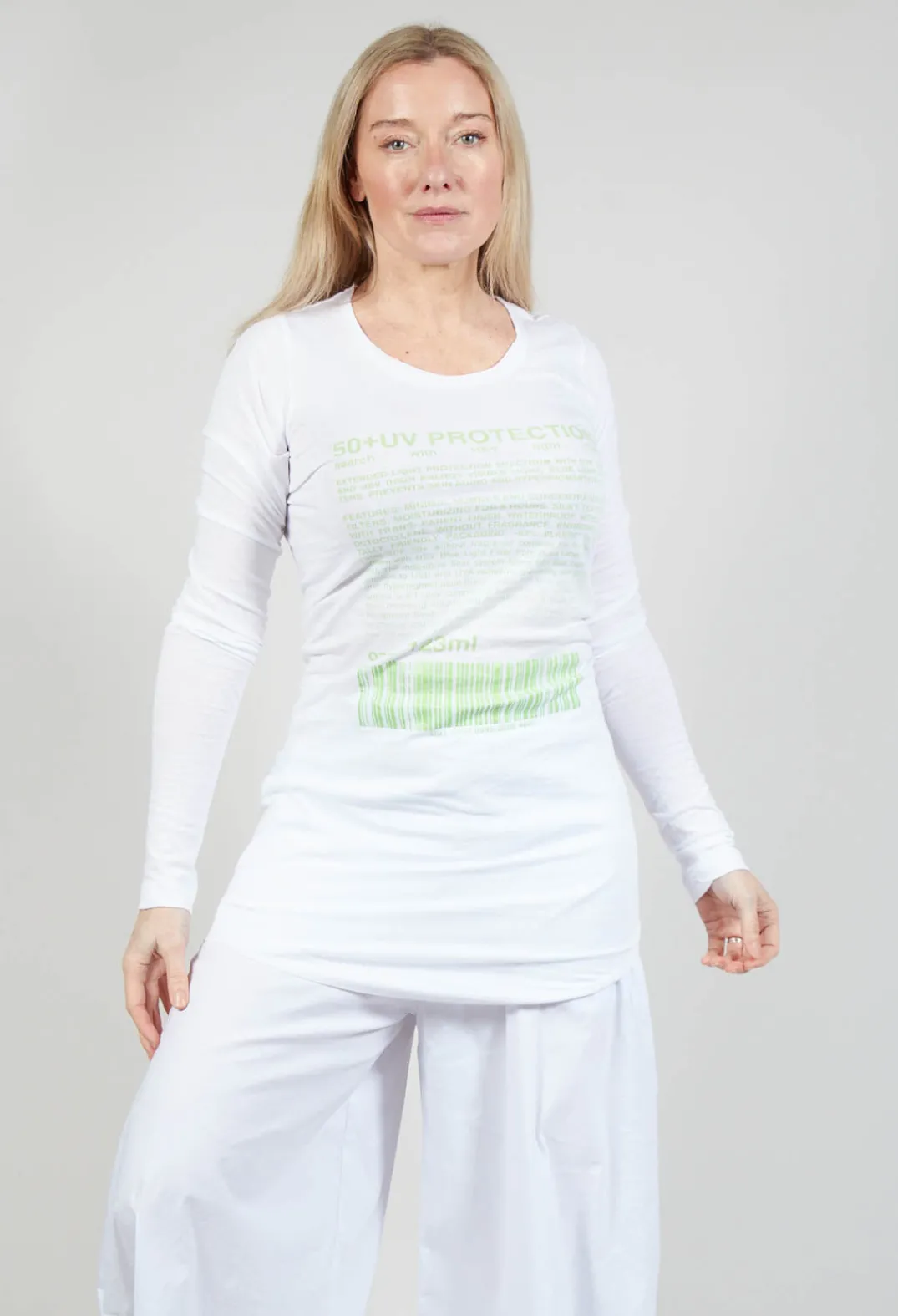 Rundholz Black Label Tops^Long Sleeve Jersey Top with Motif in Lime Print
