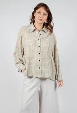 SOH Shirts & Blouses^Long Sleeve Shirt in Beige Check