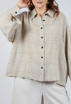 SOH Shirts & Blouses^Long Sleeve Shirt in Beige Check