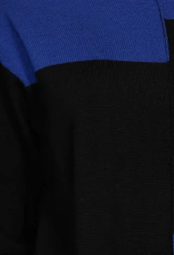 Nijii Jumpers^Long Sleeve Sweater in Royal Blue and Black