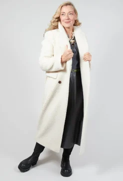 Beatrice B Coats^Long Sleeve Teddy Coat in Cream