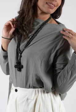 Moyuru Jumpers^Long Sleeve Top in Light Grey