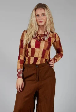 Masnada Shirts & Blouses^Long Sleeve Wide Neck T-Shirt in Byzantine Print