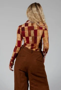 Masnada Shirts & Blouses^Long Sleeve Wide Neck T-Shirt in Byzantine Print
