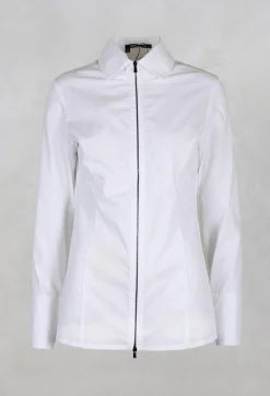 Anett Rostel Shirts & Blouses^Long Sleeved Blouse with Zip Detail in White