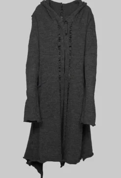 Rundholz Black Label Coats^Long Sleeved Cardigan with Asymmetric Hem in Grey Melange