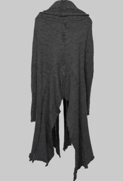 Rundholz Black Label Coats^Long Sleeved Cardigan with Asymmetric Hem in Grey Melange