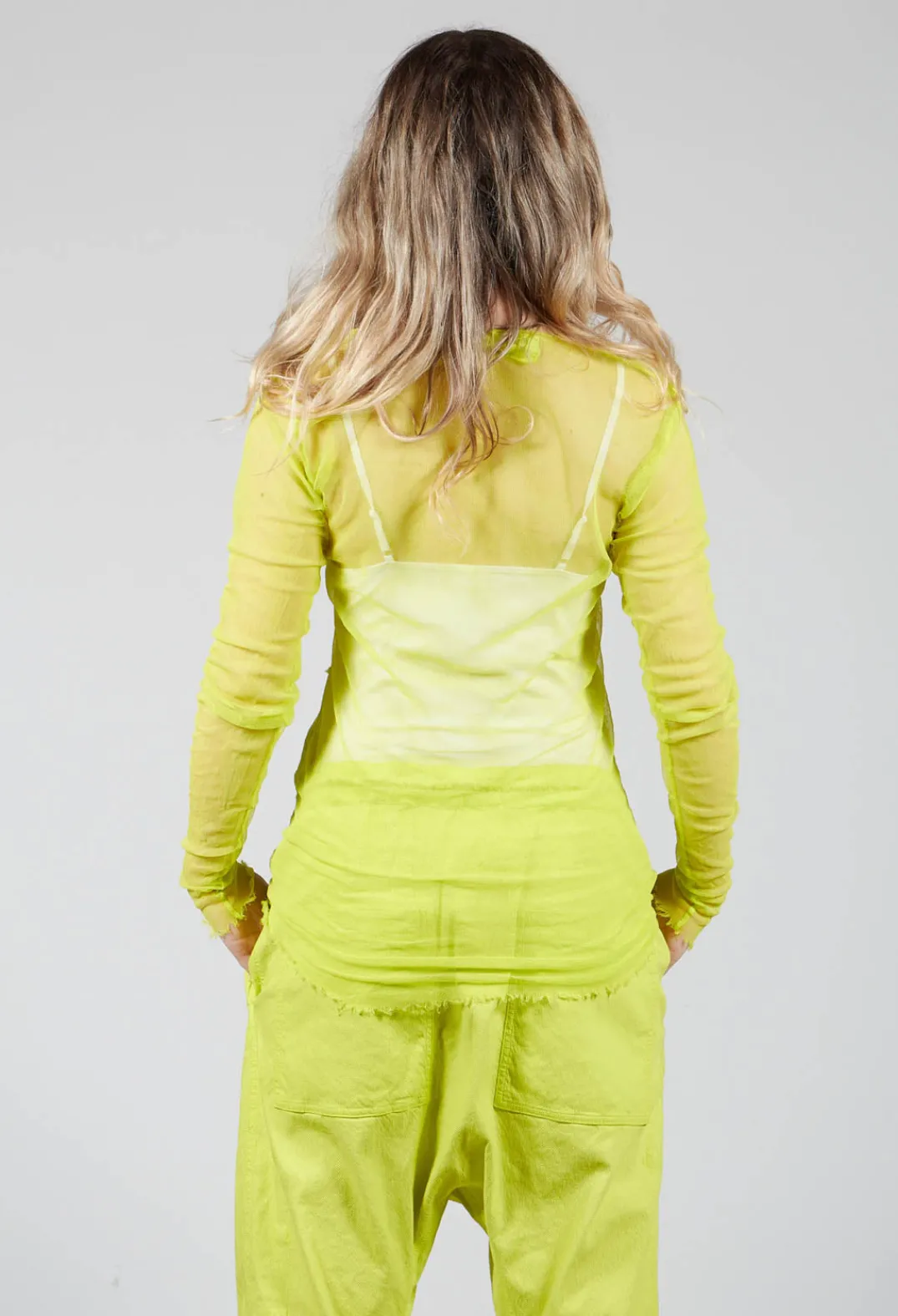 Rundholz Dip T-shirts^Long Sleeved Net Top with Cotton Bands in Spring