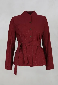 Les Filles d'Ailleurs Jackets^Long Sleeved Polka Dot Jacket in Red
