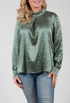 Niù Shirts & Blouses^Long Sleeved Silk Blouse in Green
