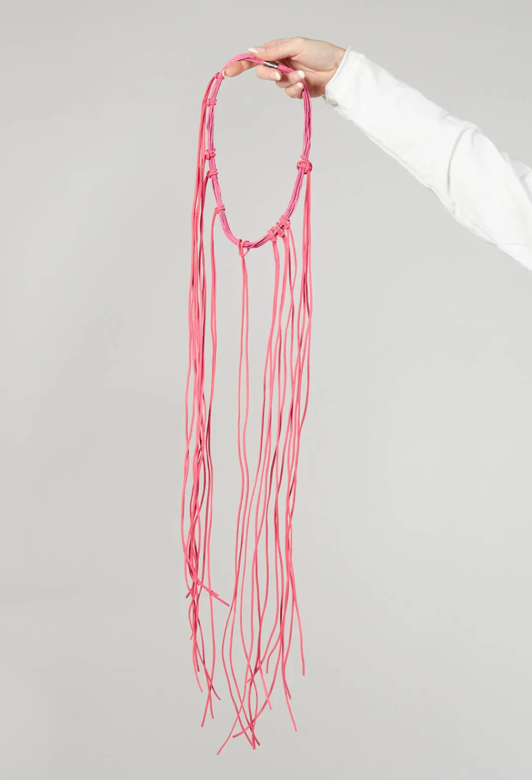 Bread and Butter Necklaces^Long String Choker in Fuschia