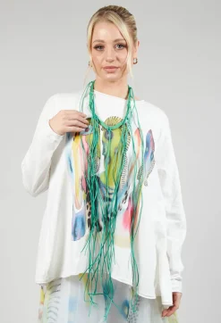 Bread and Butter Necklaces^Long String Choker in Green