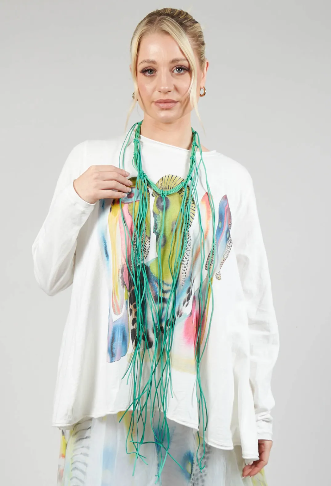 Bread and Butter Necklaces^Long String Choker in Green