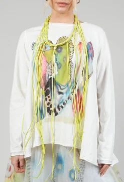 Bread and Butter Necklaces^Long String Choker in Lime