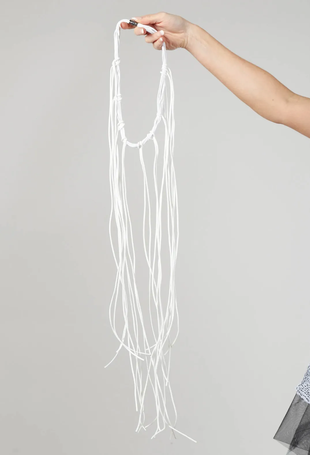 Bread and Butter Necklaces^Long String Choker in White