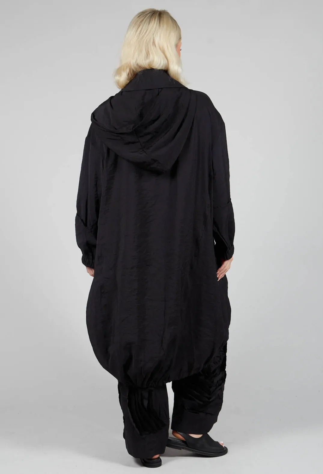 Tadashi Coats^Long Stripe Coat in Black