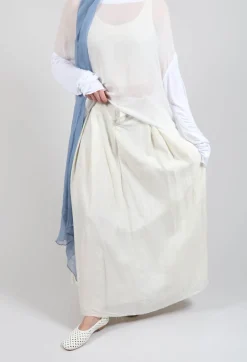 Umit Unal Skirts^Long Washed Silk Skirt in Ivory