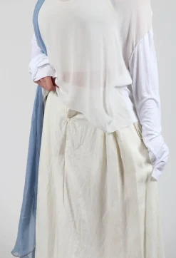 Umit Unal Skirts^Long Washed Silk Skirt in Ivory