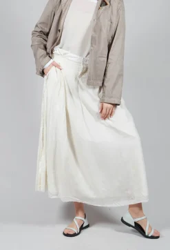 Umit Unal Skirts^Long Washed Silk Skirt in Ivory