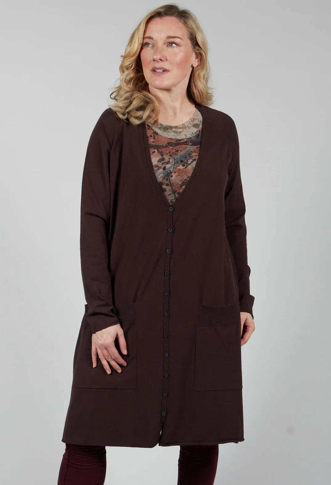 Rundholz Mainline Co-ords & Suits|Cardigans^Longline Cardigan in Dark Brown