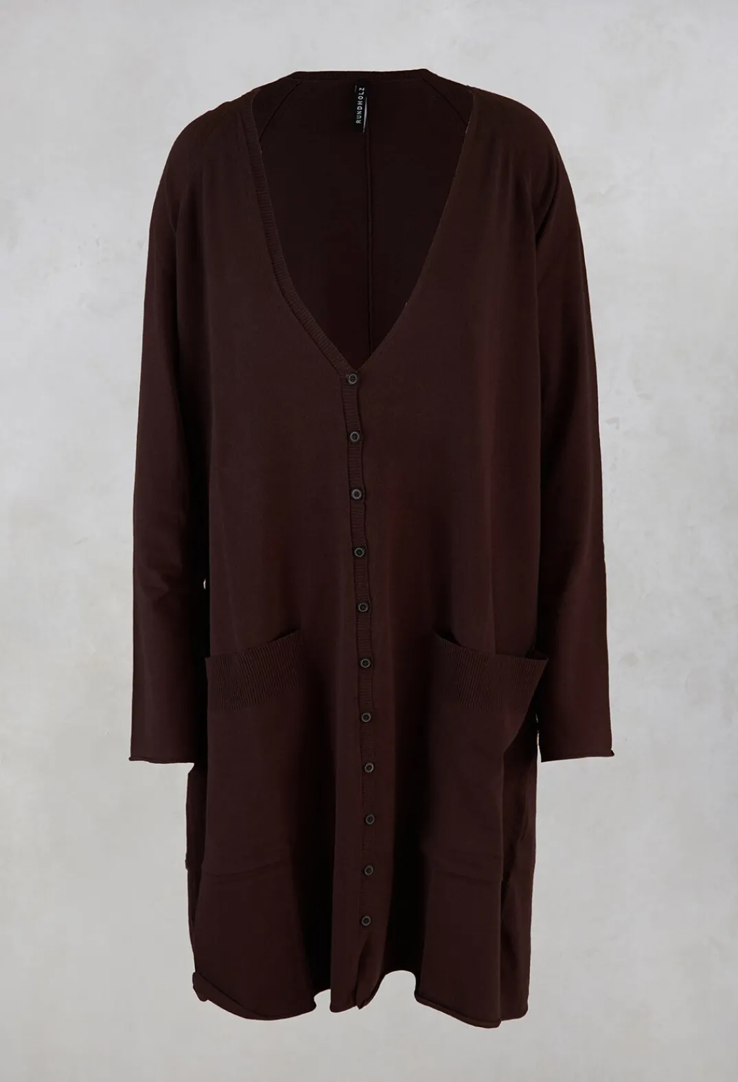 Rundholz Mainline Co-ords & Suits|Cardigans^Longline Cardigan in Dark Brown