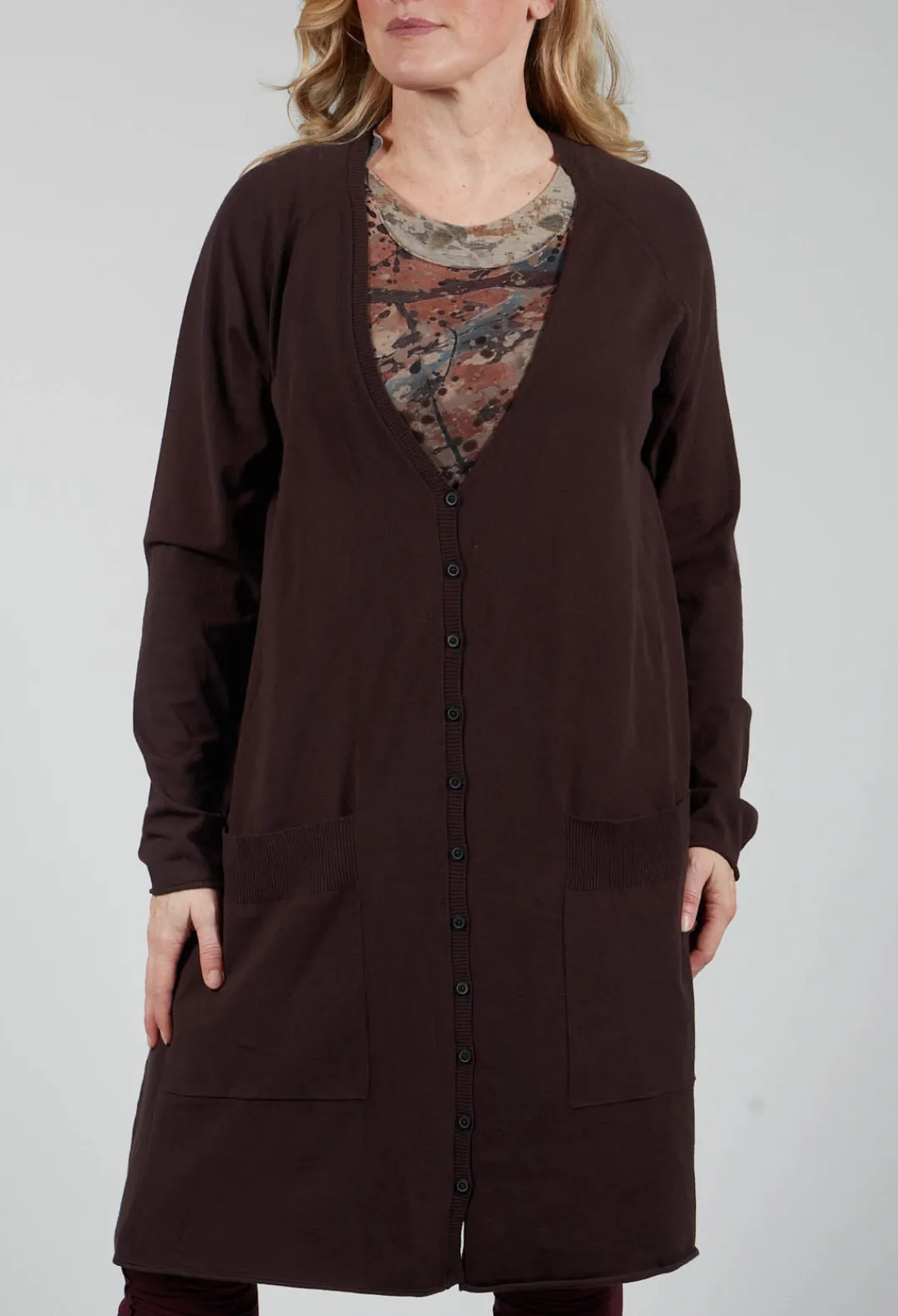 Rundholz Mainline Co-ords & Suits|Cardigans^Longline Cardigan in Dark Brown