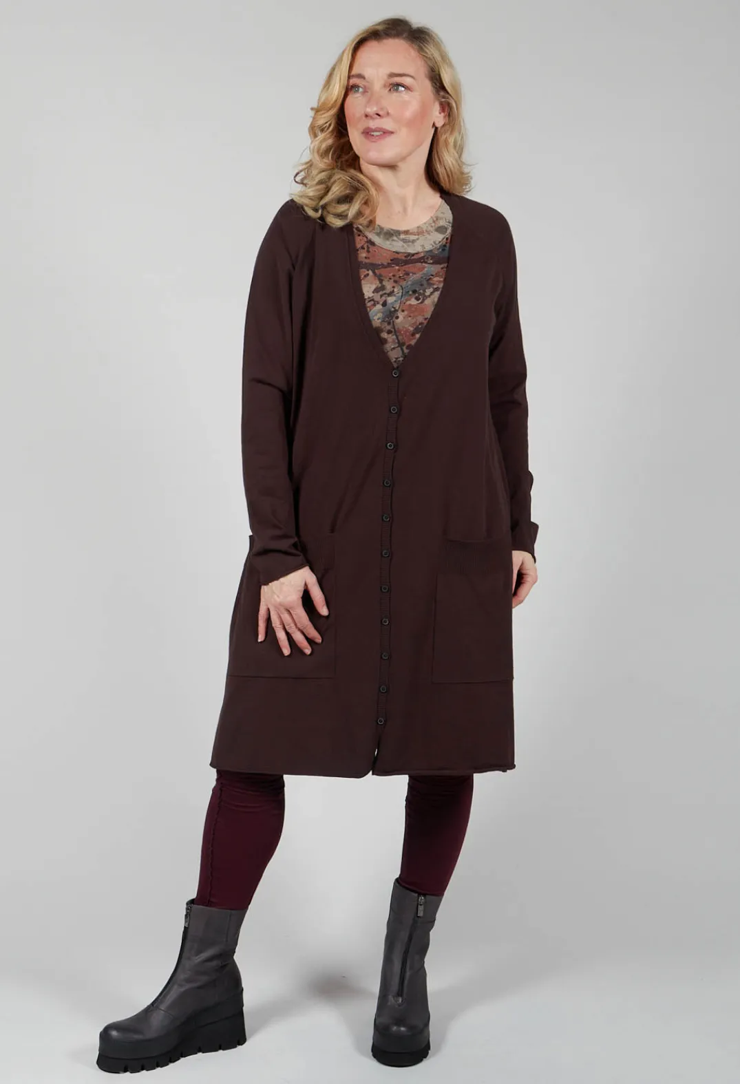 Rundholz Mainline Co-ords & Suits|Cardigans^Longline Cardigan in Dark Brown