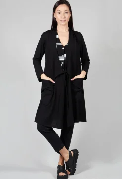 Philomena Christ Cardigans^Longline Cardigan with Pockets in Black