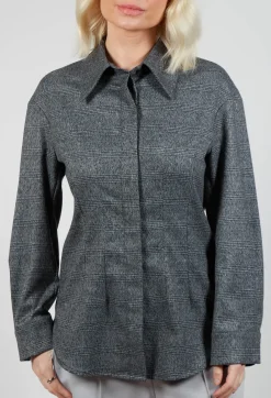 Mei Meij Shirts & Blouses^Longline Check Shirt in Scozz Nero