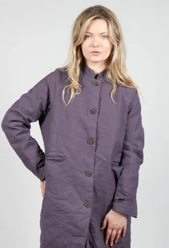 Aequamente Coats^Longline Coat in Melanzana