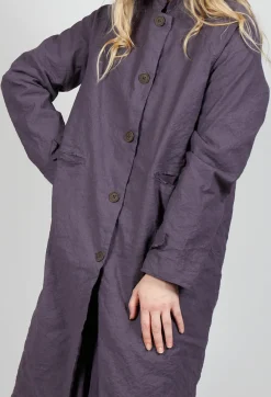 Aequamente Coats^Longline Coat in Melanzana