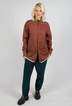 Umit Unal Shirts & Blouses^Longline Cotton Shirt in Brown