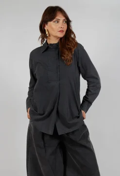 Amici Shirts & Blouses^Longline Cotton Tunic in Pewter