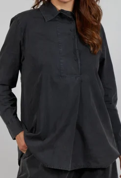 Amici Shirts & Blouses^Longline Cotton Tunic in Pewter