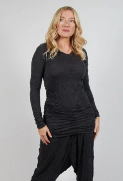 Rundholz Mainline Tops^Longline Crinkle Top in Slate