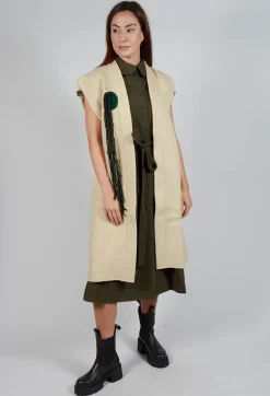 SOH Coats^Longline Gilet in Buttermilk
