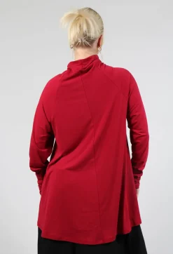 Moyuru Tops^Longline Jersey Top in Red