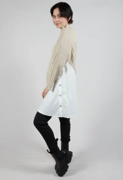Bitte Kai Rand Jumpers^Longline Jumper with Shirt Detail in Cream