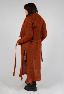 Masnada Cardigans^Longline Knitted Cardigan in Tumeric