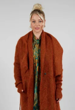 Masnada Cardigans^Longline Knitted Cardigan in Tumeric