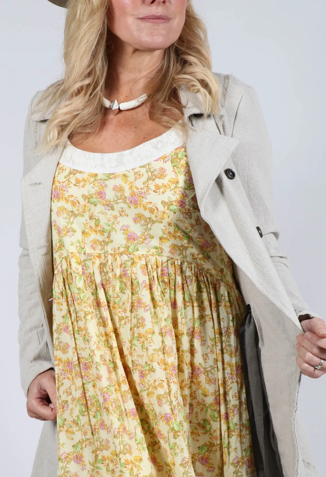Sanctamuerte Jackets^Longline Layered Jacket in Ecru