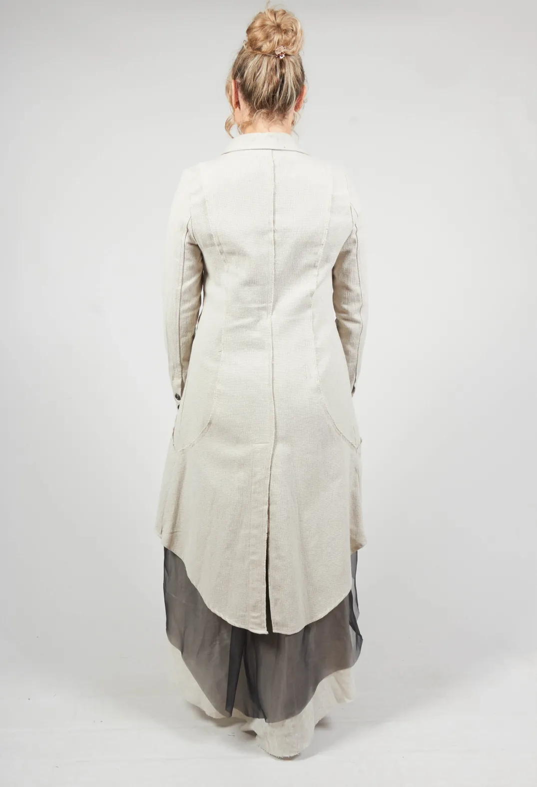 Sanctamuerte Jackets^Longline Layered Jacket in Ecru