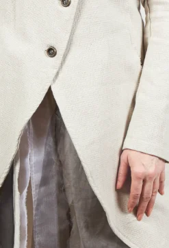 Sanctamuerte Jackets^Longline Layered Jacket in Ecru