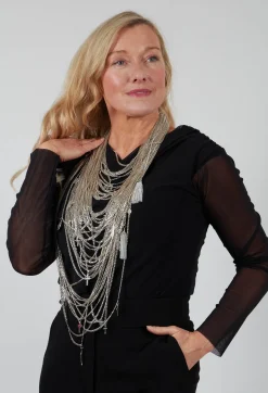 Nostra Santissima Necklaces^Longline Necklace with Multiple Chains and Pendants in Silver