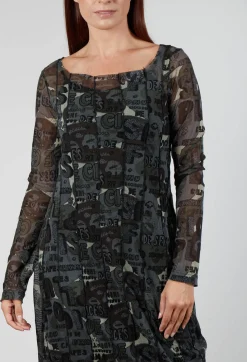 Rundholz Black Label Tops^Longline Netted Top in Multicolour
