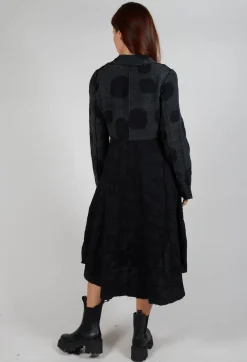 Bread and Butter Coats^Longline Polka Dot Coat in Charcoal Grey